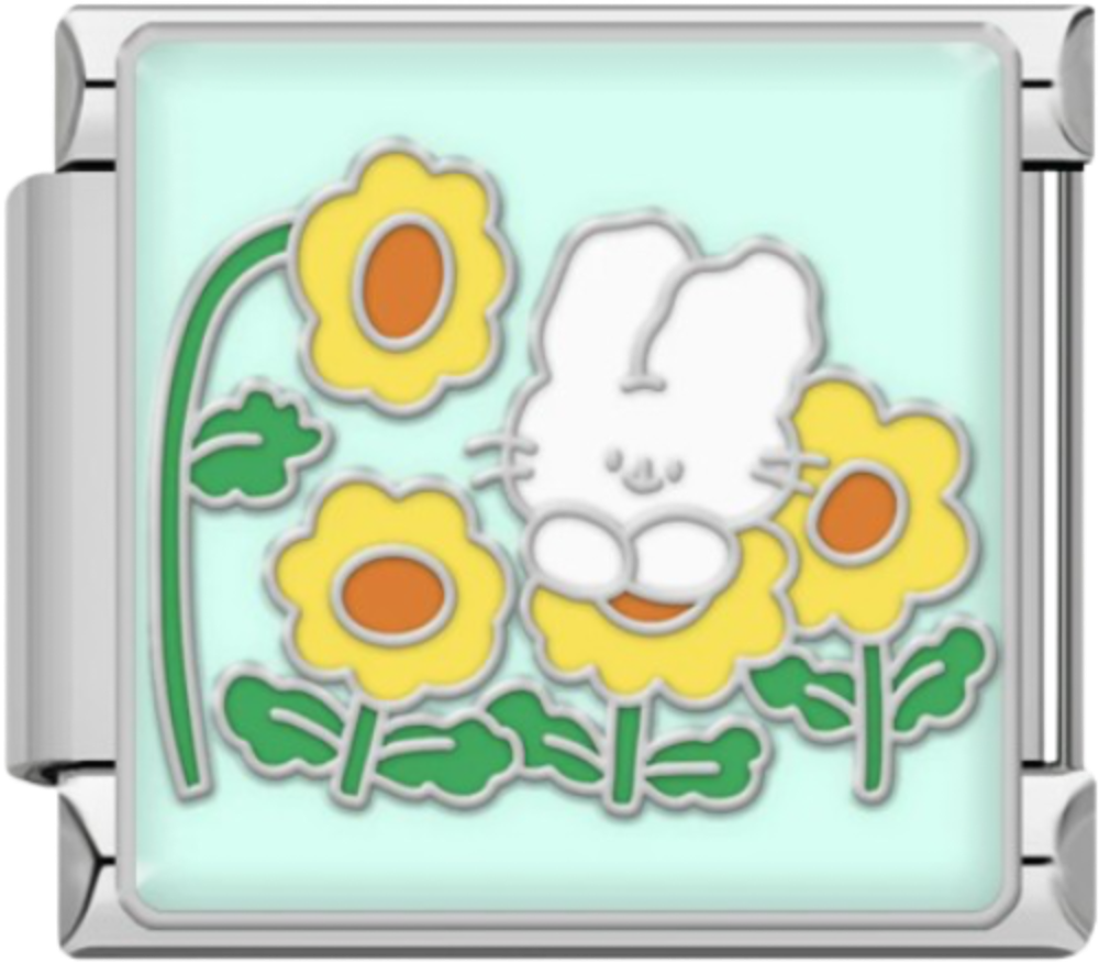 CHARM CONEJO CON FLORES